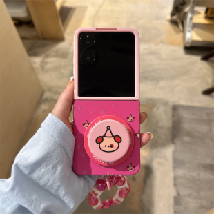 戴帽小狗磁吸适用小米mix2手机壳三星Zflip7华为Pocket折叠荣耀OPPO PuraX保护套5 FindN3摩托罗拉razr60新款