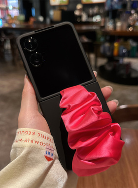 黑色玫红腕带适用小米mix2手机壳三星Zflip7华为Pocket折叠荣耀OPPO FindN3摩托罗拉razr60手链PuraX保护套5