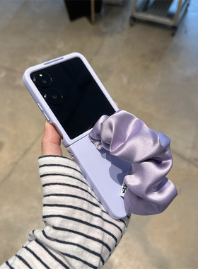 薰衣草紫腕带适用小米mix2手机壳华为Pocket折叠三星Zflip7荣耀OPPO FindN3摩托罗拉razr60简约PuraX2保护套5