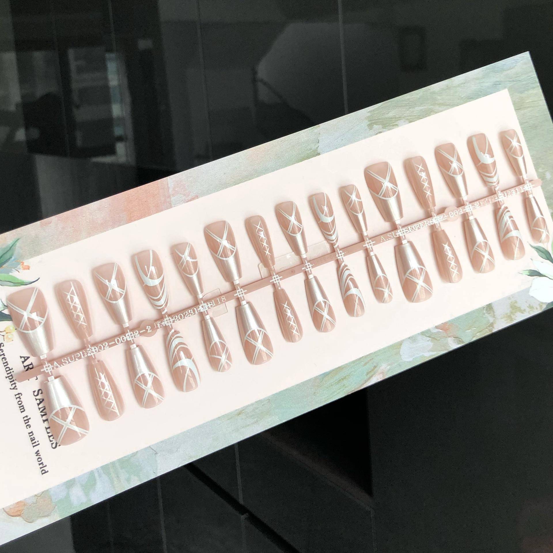 YZ-03 30片预制甲片分码手工猫眼半成品可拆卸DIY穿戴甲甲片