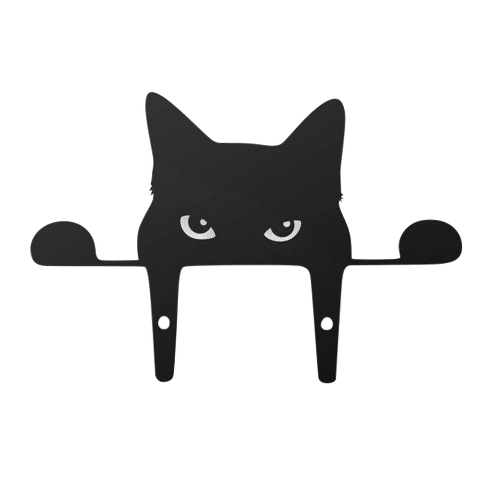 黑色猫围栏户外花园装饰 悬挂雕塑窗户雕像黑色猫咪花园装饰