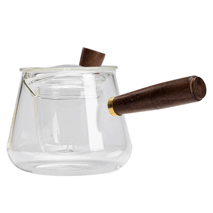 透明玻璃侧把壶煮茶壶耐高温电陶炉泡茶壶木把过滤茶壶功夫茶具