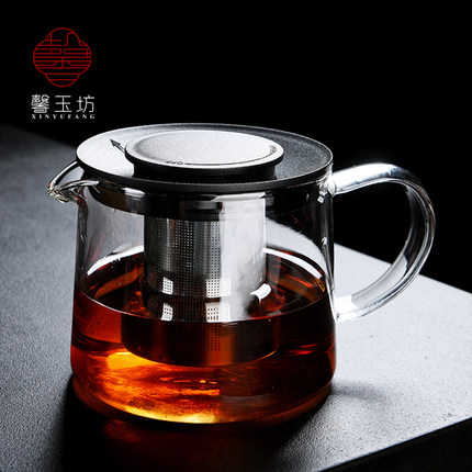 馨玉坊玻璃茶具泡茶壶耐高温大号单壶花茶家用过滤烧水壶煮茶器