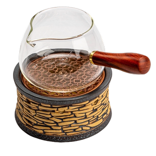 粗陶复古焙茶炉子蜡烛加热烤茶提香器温茶炉公杯围炉茶水保温底座