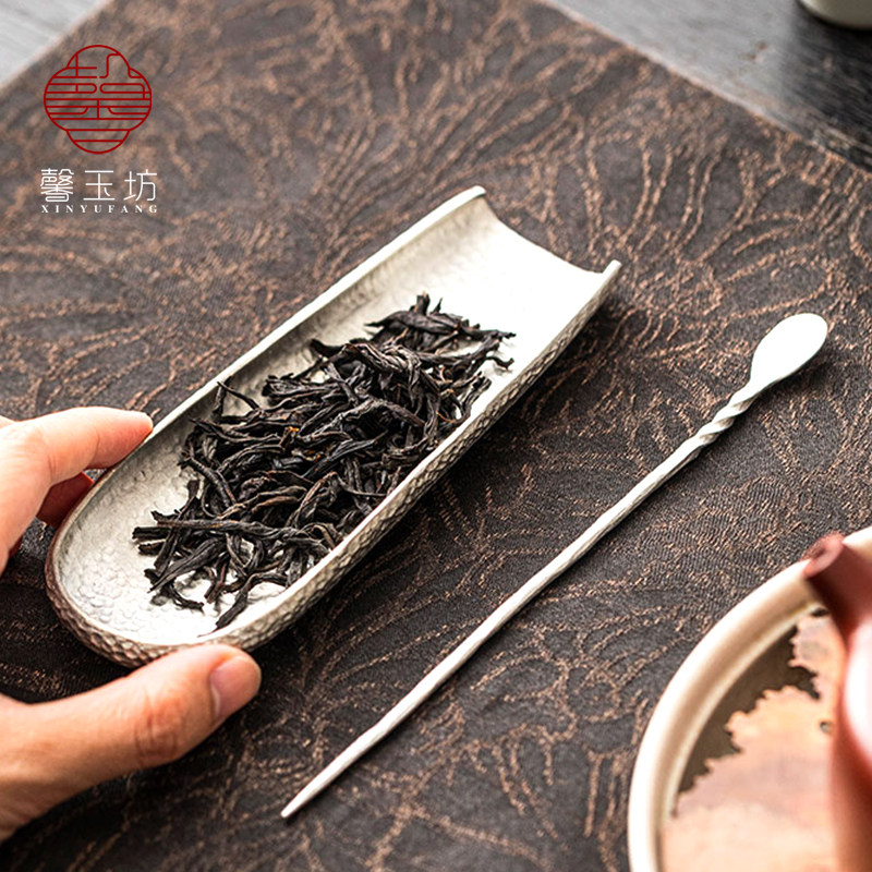 手打锤纹锡茶则茶拨禅意赏茶荷取茶醒茶工具茶匙茶勺六君子茶配件,餐饮具,茶道/零配,淘宝优惠券,粉丝福利购,淘宝优惠卷
