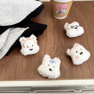 卡通可爱毛绒小狗手机支架透明粘贴式气囊可伸缩桌面懒人趣味背贴