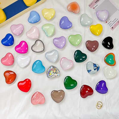 玻璃爱心纯色手机气囊支架粘贴式可伸缩桌面看追剧支架创意便携式