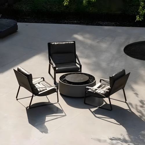 北欧户外房地产品部园林设计样板间马鞍皮躺椅简约现代设计师椅子