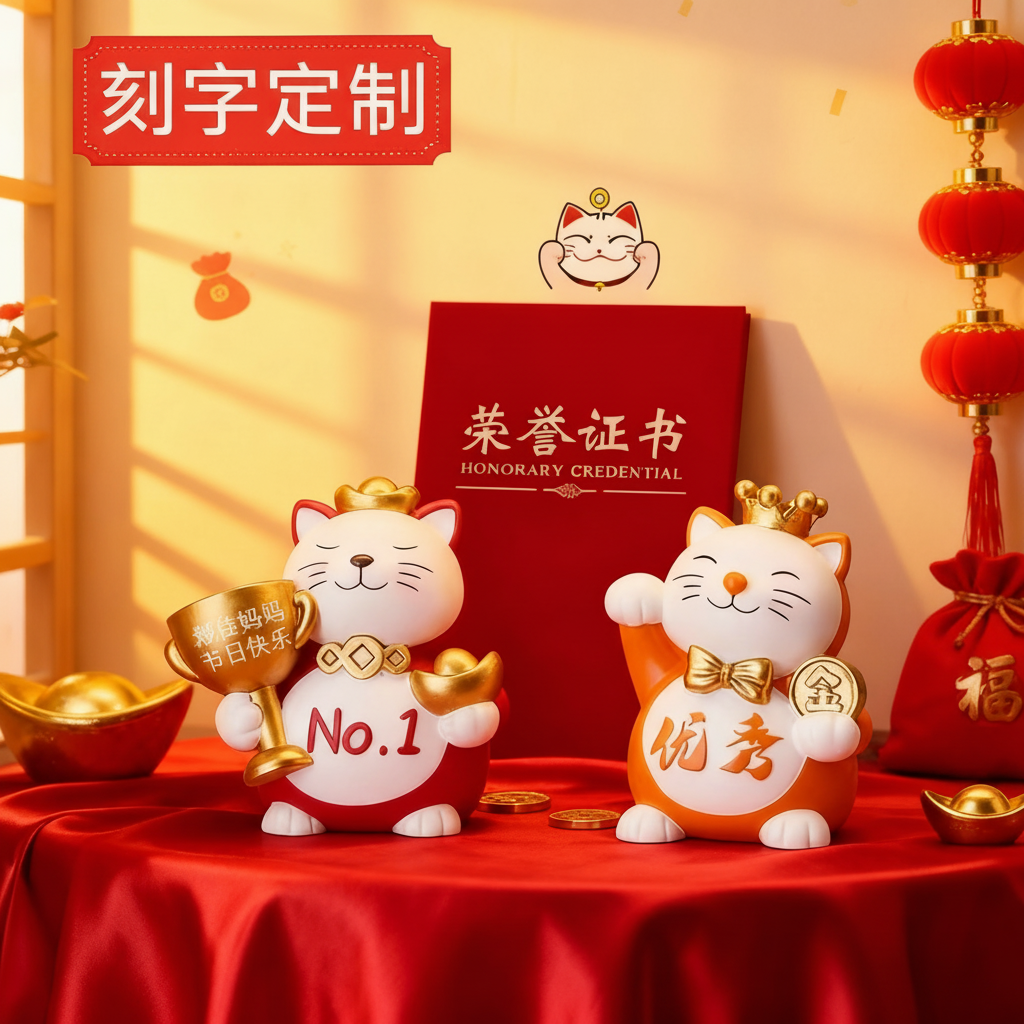 创意招财猫摆件国潮网红同款