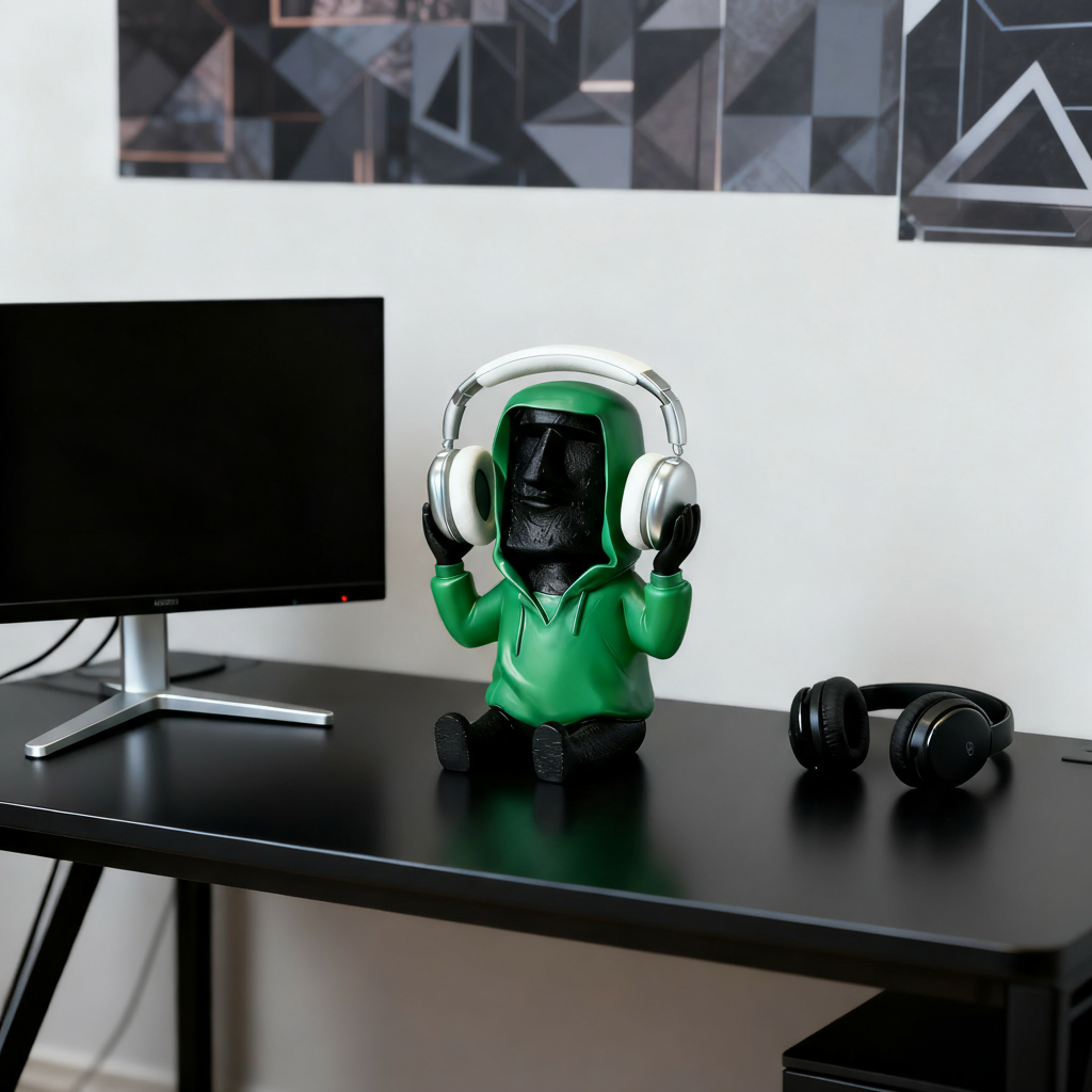 创意耳机小人摆件治愈系