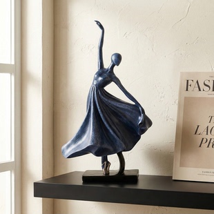 轻法式摆件侘寂风芭蕾舞者斗柜电视柜酒柜开放格装饰品高级感小众