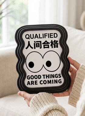 黑色波纹边文字相框卧室床头摆台