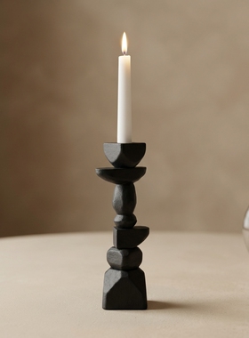 北欧轻奢天然石客厅落地摆件