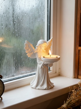 北欧复古天使石膏雕像家居摆件