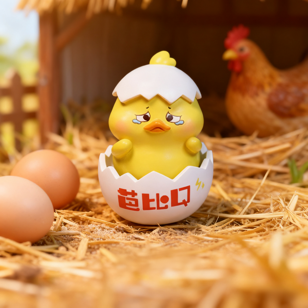卡通小黄鸡3D模型摆件