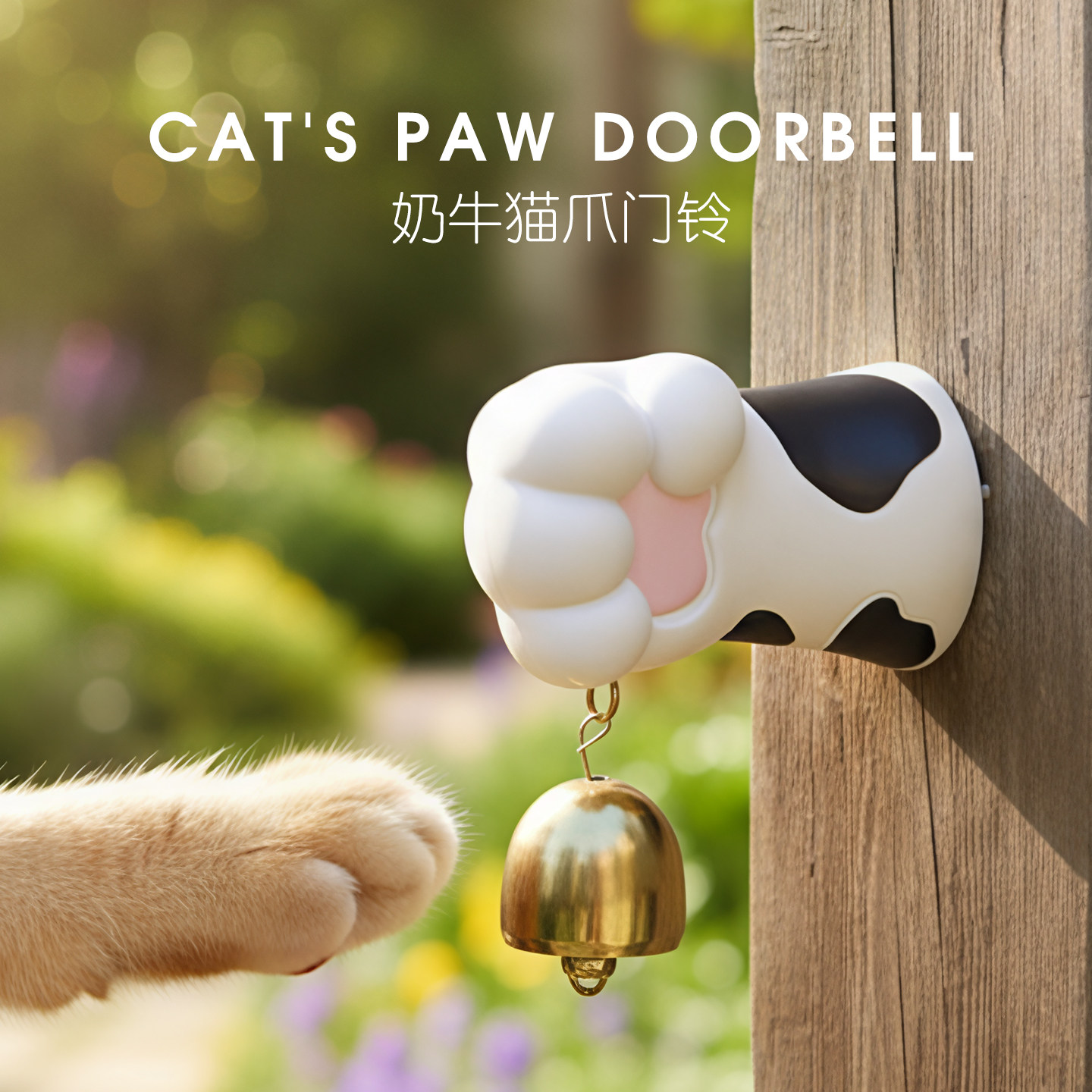 可爱猫爪多巴胺门铃磁吸风铃挂饰门铃铛乔迁新居礼物宠物空间布置