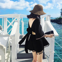 三亚多巴胺绝美沙滩裙女海边度假穿搭超仙小个子赶海连体裤短裙夏