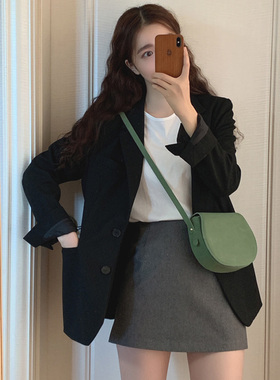 西装外套女2026春季新款韩版宽松ins气质休闲中长款女士小西服