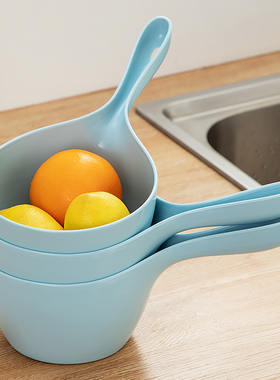 水瓢加厚塑料家用长柄水勺厨房舀子加深大号儿童宝宝洗澡水舀勺