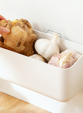 姜蒜收纳筐厨房置物架壁挂放葱姜蒜收纳篮挂墙篮子生姜大蒜收纳盒