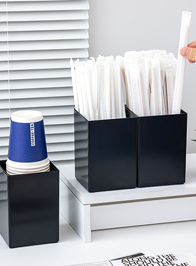 吸管收纳盒吧台容器小盒子一次性杯子工具筷子桶商用竹签筒吸管桶