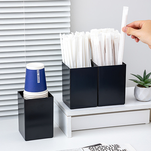 吸管收纳盒吧台容器小盒子一次性杯子工具筷子桶商用竹签筒吸管桶