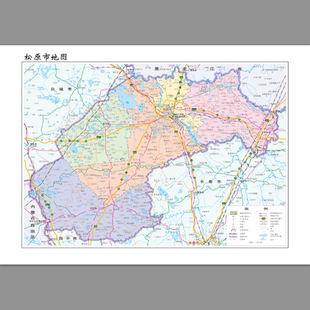 吉林省松原市地图高清电子版行政图市县街交通路线素材设计文件