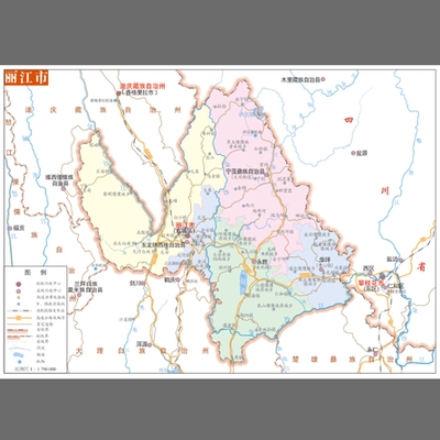 云南省丽江市地图高清电子版行政图市县街交通路线素材设计文件