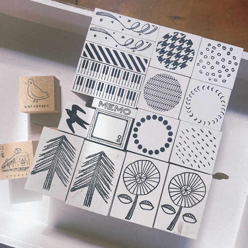 Oscolabo水玉彩带蝴蝶飞鸟印章