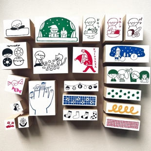 【现货】日本963Hanko木质印章 水玉圣诞袜子甜甜圈小花小鸟