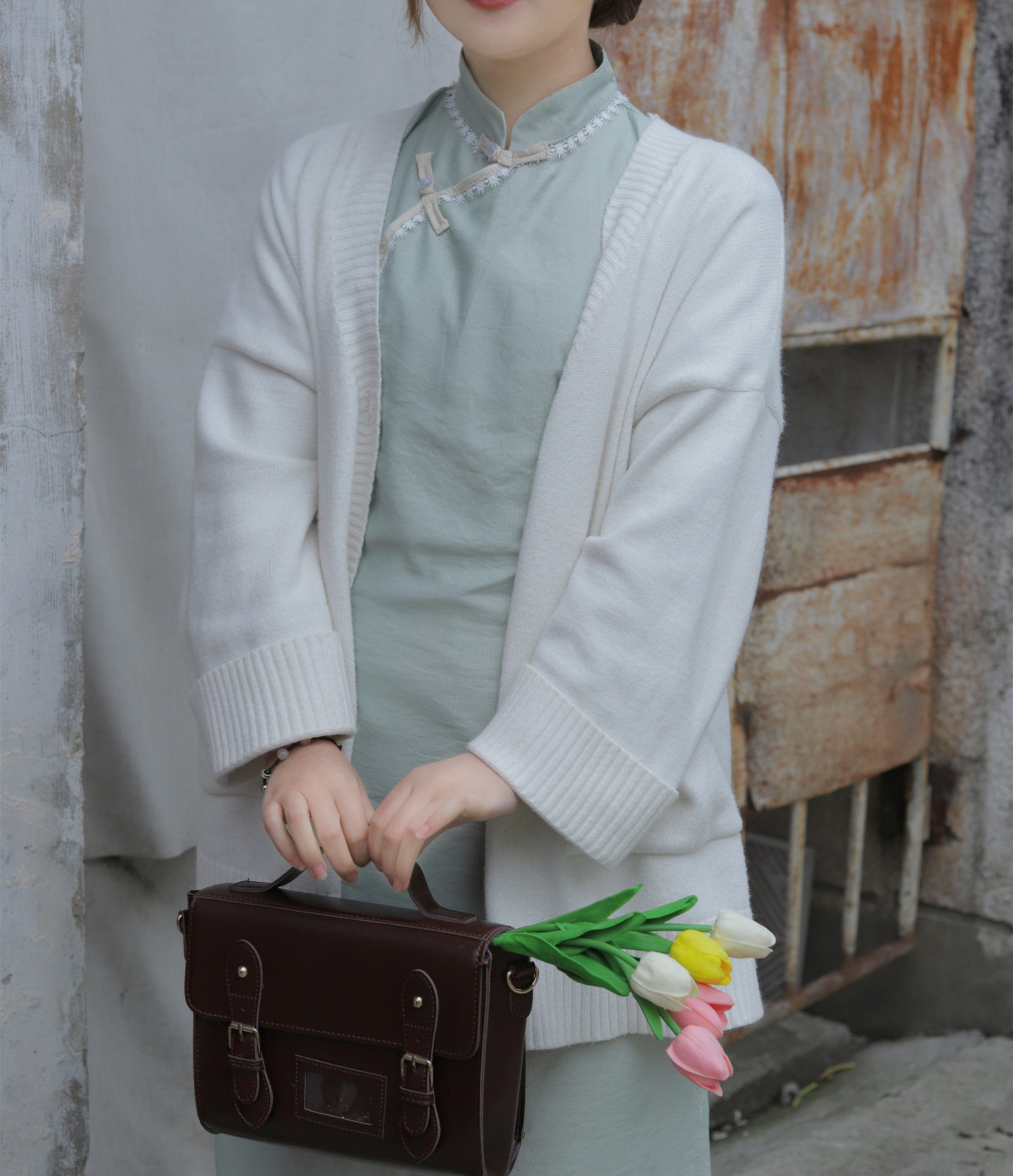 七椀居 原创(山亭夏日)复古民国风改良旗袍蕾丝清新短袖连衣裙