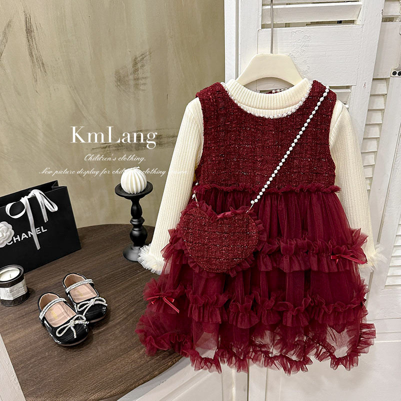 女童套装2025冬款洋气女孩红色连衣裙高级感蛋糕裙加绒时尚,童装/婴儿装/亲子装,连衣裙,淘宝优惠券,粉丝福利购,淘宝优惠卷