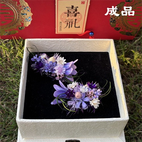 新款成品永生花戒指纯手工免做立体指环情侣对戒结婚订婚求婚道具图片