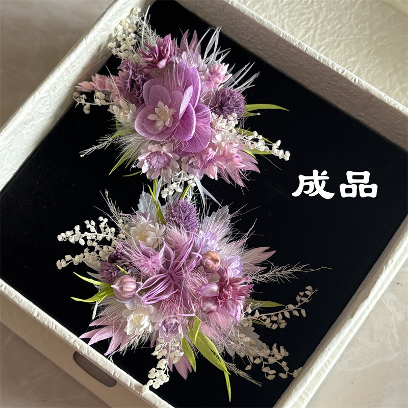 成品纯手工立体免做永生花戒指户外婚礼摆拍道具情侣对戒网红同款图片