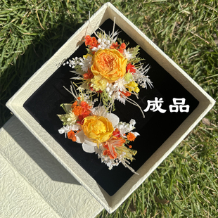 玫瑰系列成品永生花戒指纯手工立体免做指环结婚订婚情侣花朵戒指