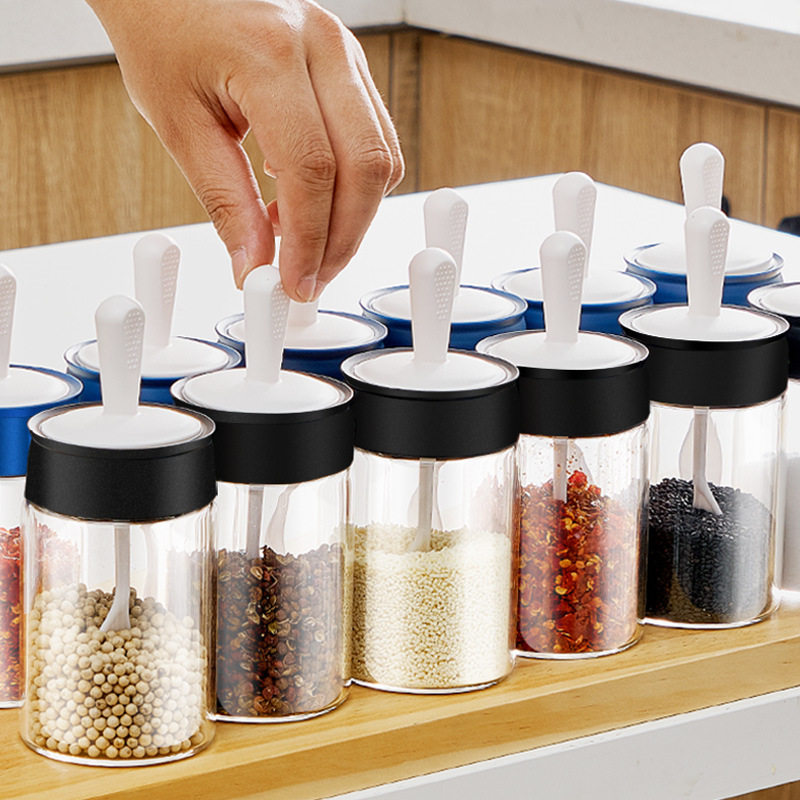 thiết bị nhà bếp hafele Nhà Bếp Lọ Đựng Gia Vị Kết Hợp Bộ Hộp Gia Vị Hộ Gia Đình Thìa Nắp Tích Hợp Lọ Muối Bắc Âu Bảo Quản Chai Gia Vị thiết bị nhà bếp hiện đại nhất thiết bị bếp inox