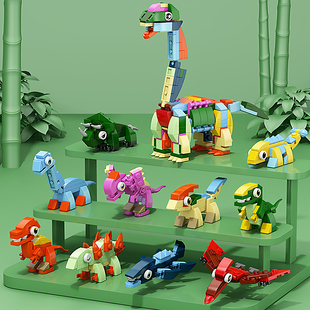 玩具盒装 儿童积木2025新款 3到6岁8岁5以上男孩小颗粒恐龙模型拼装