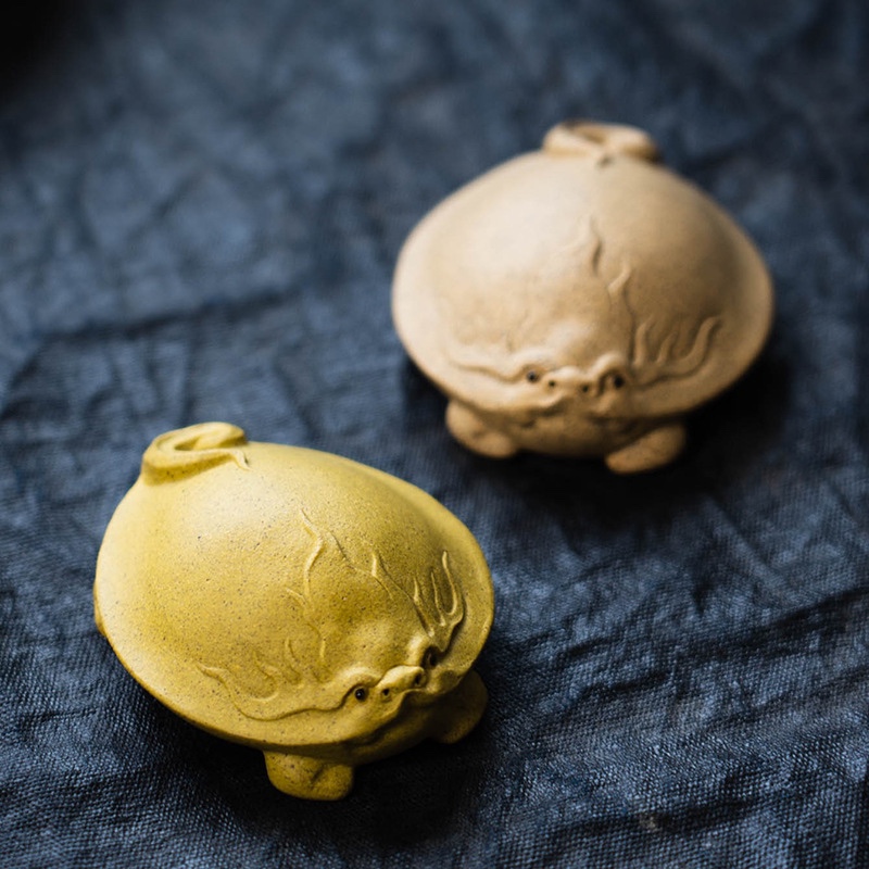 宜兴紫砂茶宠乌龟茶玩茶道创意摆件段泥富甲天下甲鱼可养茶具配件