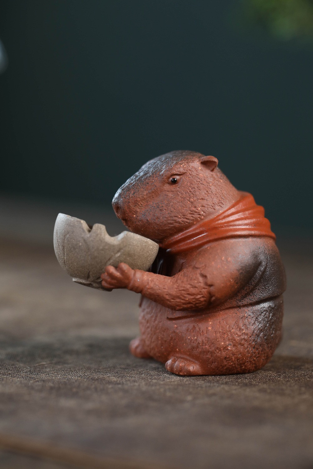 宜兴紫砂茶宠老鼠收你们来了紫砂茶具摆件家用创意茶玩土拨鼠搞怪