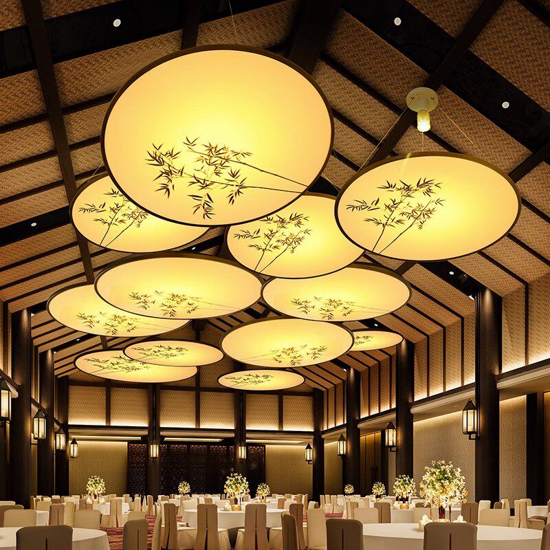 新中式餐厅吊灯餐饮饭店国风禅意茶室大堂会所火锅店吊顶装饰灯具