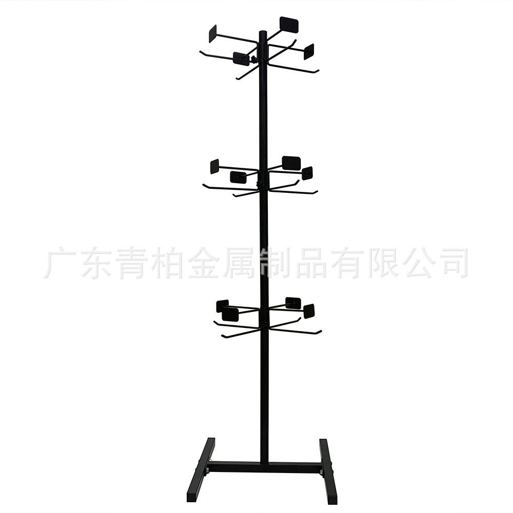批发炒锅架展示架挂架多层平底锅煎锅商用可插广告落地摆放架