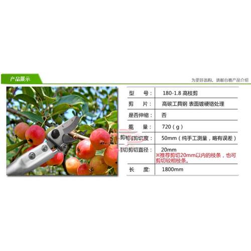 热销爱丽斯ars高枝剪180-1.8高空修枝高碳摘果剪工具钢材质