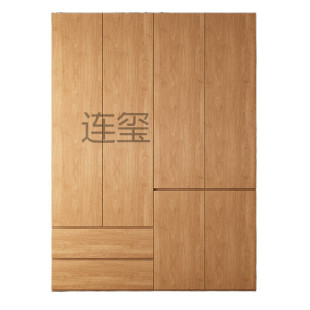 衣柜现代简约储 L玺1全实木橡木衣柜北欧原木卧室家用小户型分段式