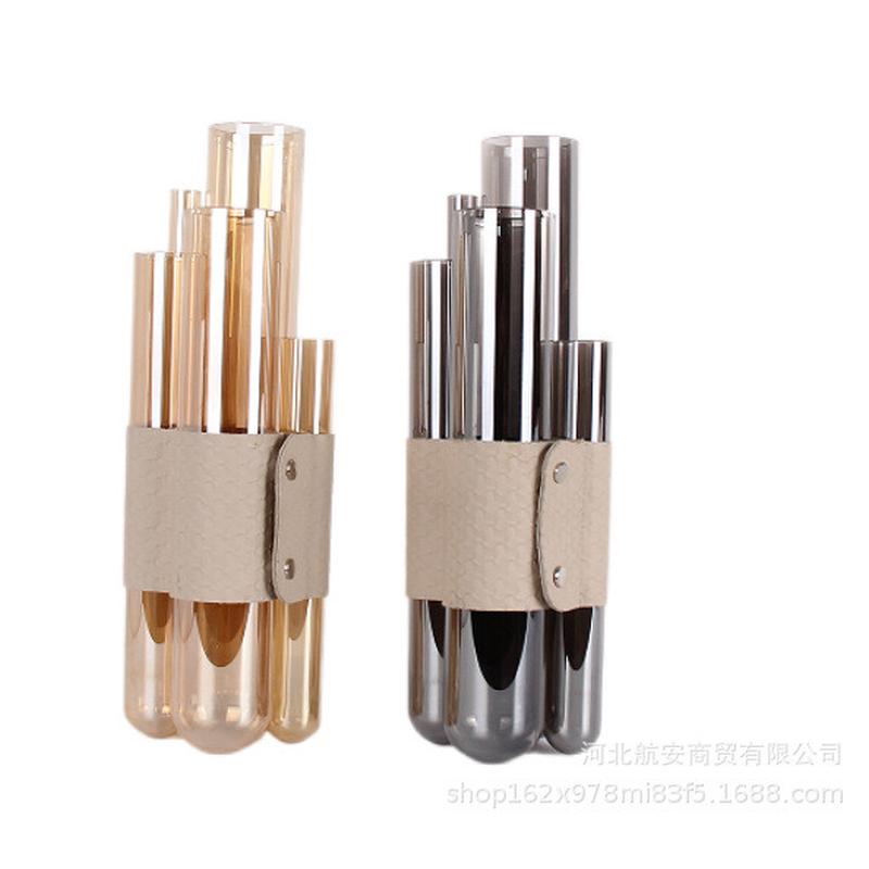 热销现代简约创意管状玻璃花器花瓶花插样板房饰品摆件桌面软装售