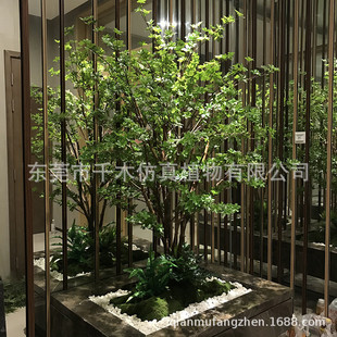 饰组合造景落地式 商场美陈商业景观装 仿真绿植物组合摆件