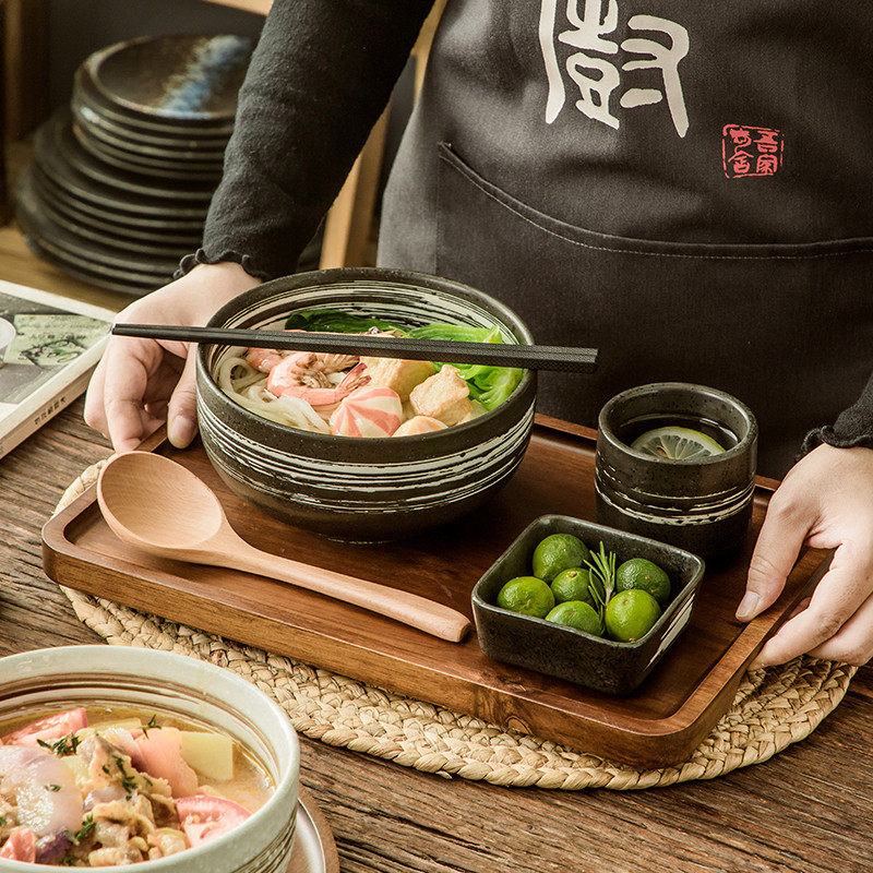 日式餐具料理店餐厅商用碗筷一人食陶瓷面碗套装用汤面碗托盘,餐饮具,碗,淘宝优惠券,粉丝福利购,淘宝优惠卷