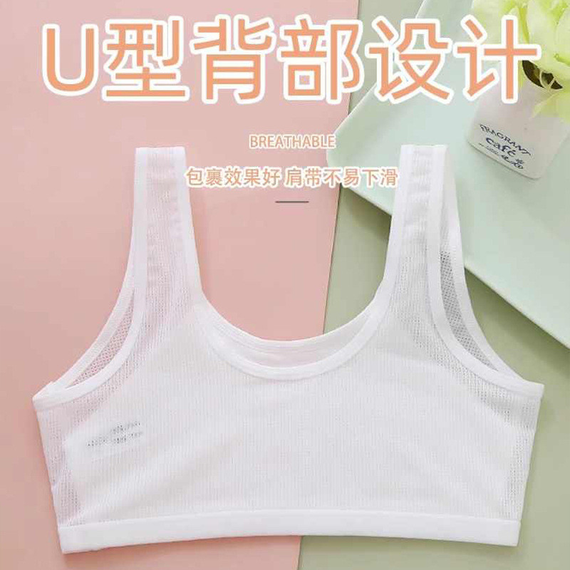 女童内衣发育期小学生夏季纯棉薄款少女文胸大童小背心女孩防凸点
