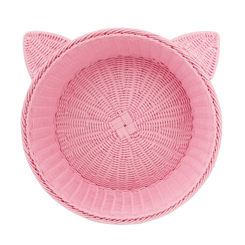 网红藤编猫窝宠物窝四季通用夏季猫床可水洗半封闭凉窝狗窝可代发