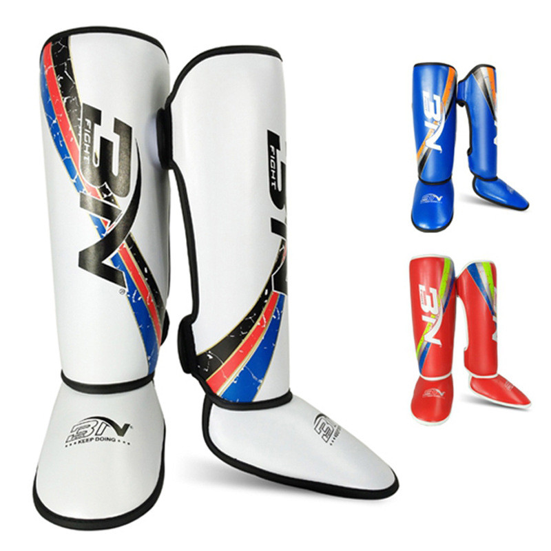 热销bn泰拳护腿散打拳击自由搏击护小腿板器材儿童护具训练成人护