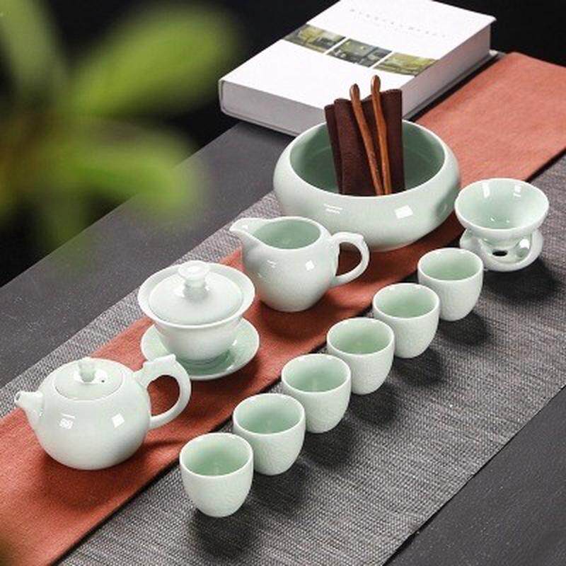 汝窑茶具套装茶壶日式整套家用泡茶器简约功夫茶杯喝茶陶瓷办公室